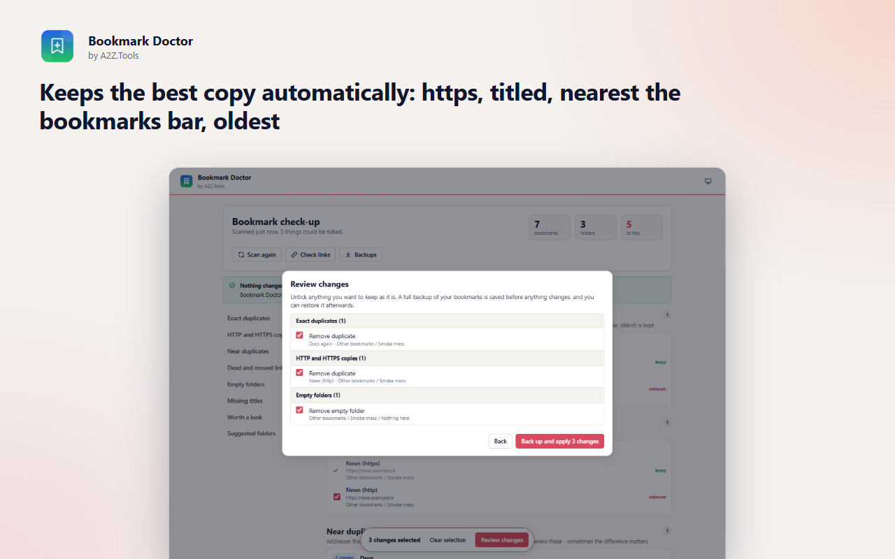 Bookmark Doctor: review