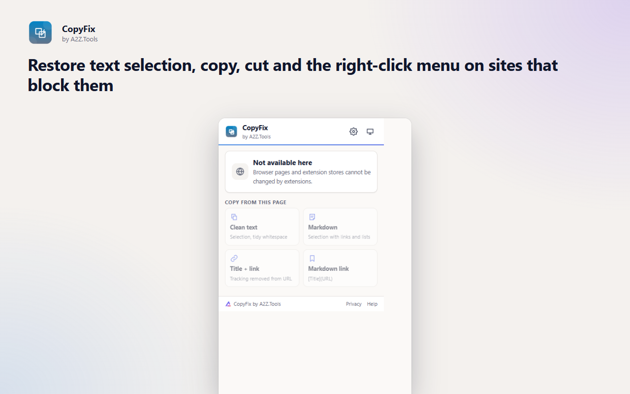 CopyFix: popup