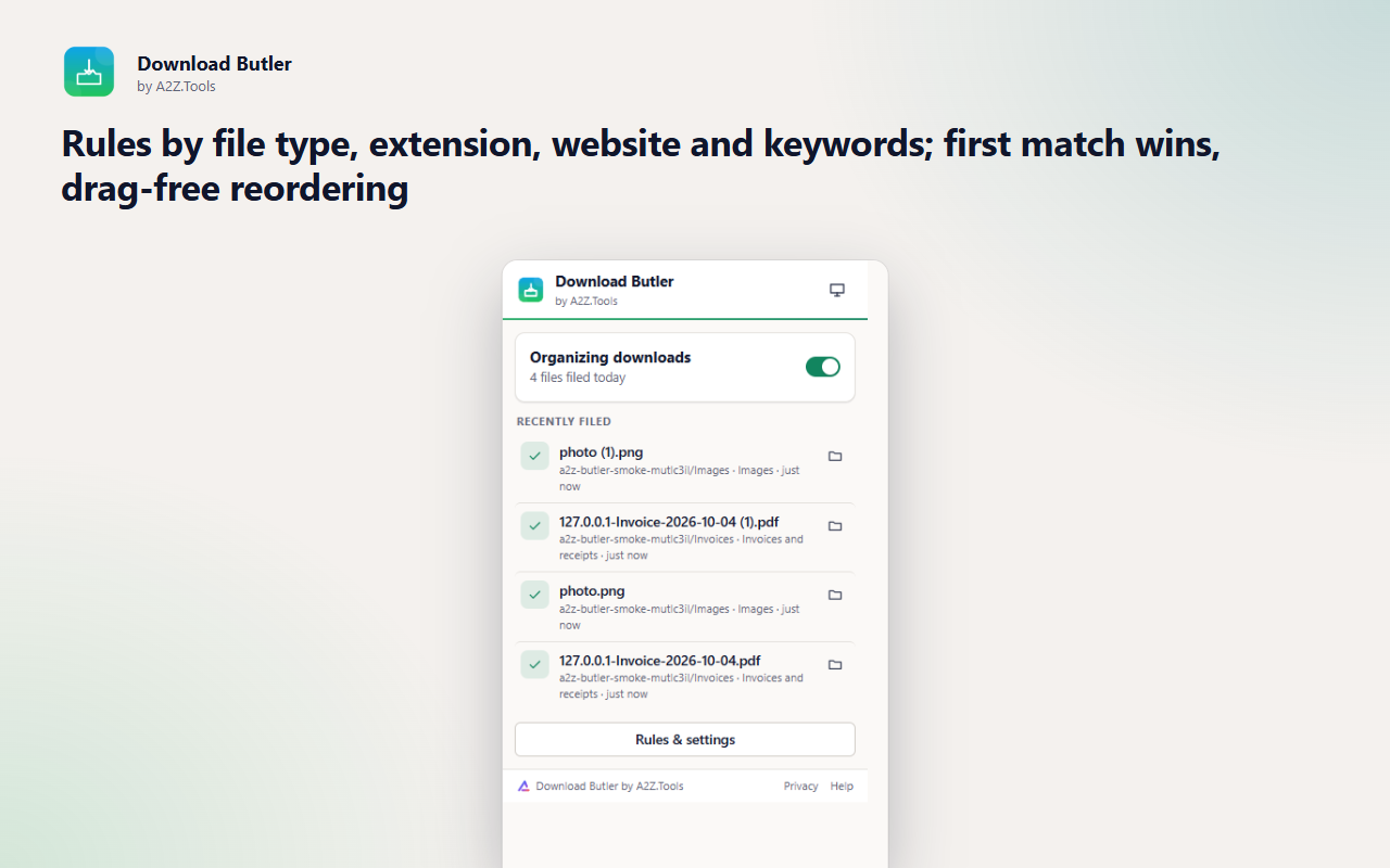 Download Butler: popup activity