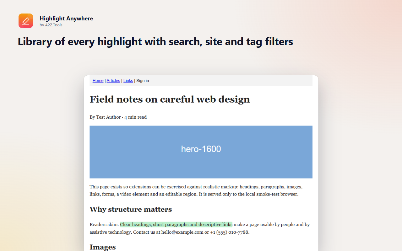 Highlight Anywhere: page highlighted