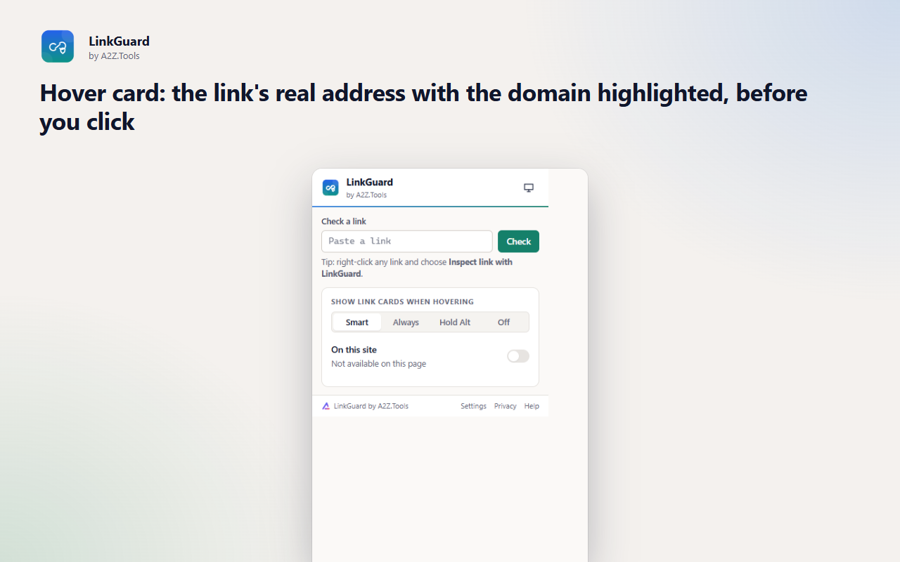 LinkGuard: popup