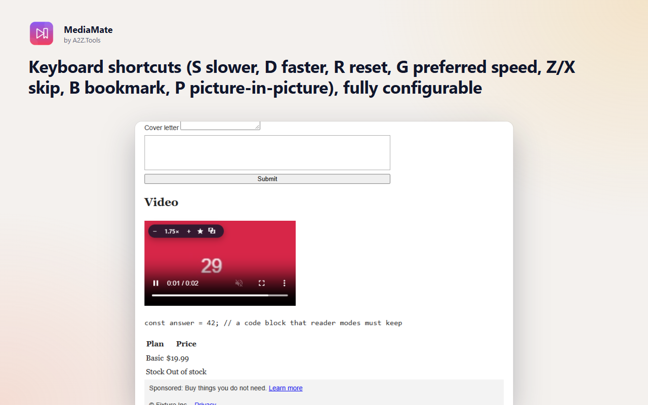 MediaMate: fixture video