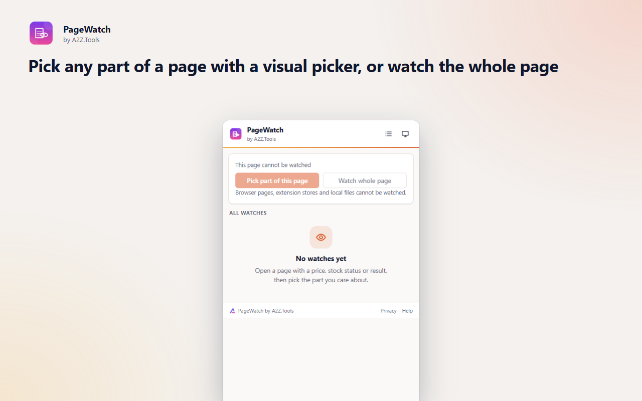 PageWatch: popup