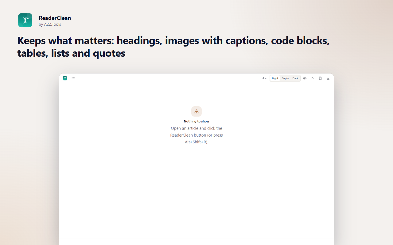 ReaderClean: reader empty