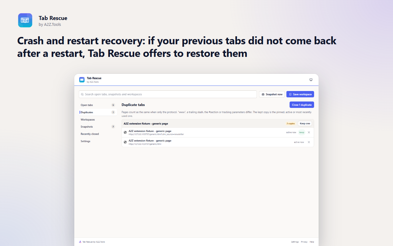 Tab Rescue: duplicates