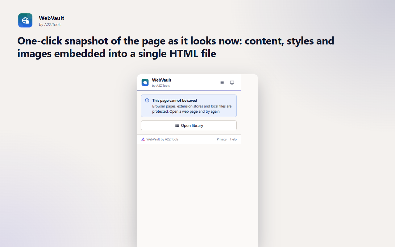 WebVault: popup